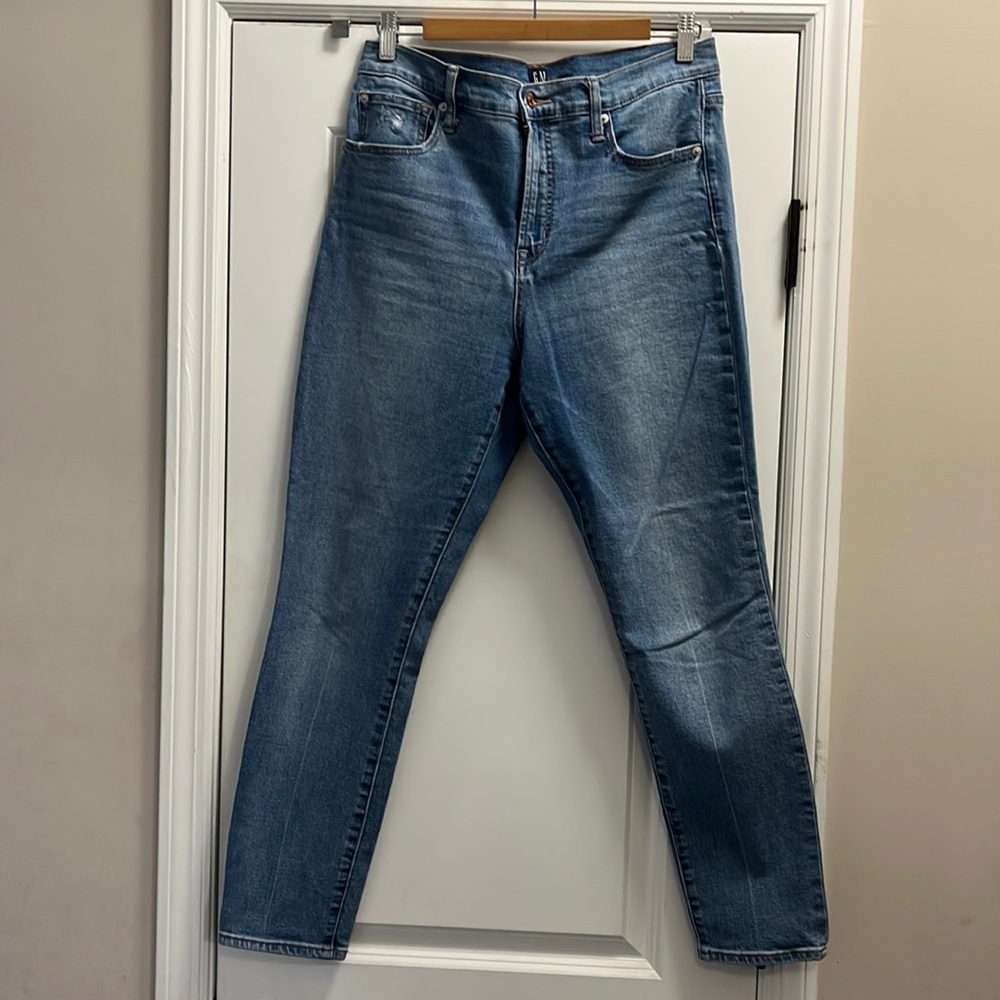 Light blue, Gap jeans. Size 12. Small deconstructed detail on back and front poc